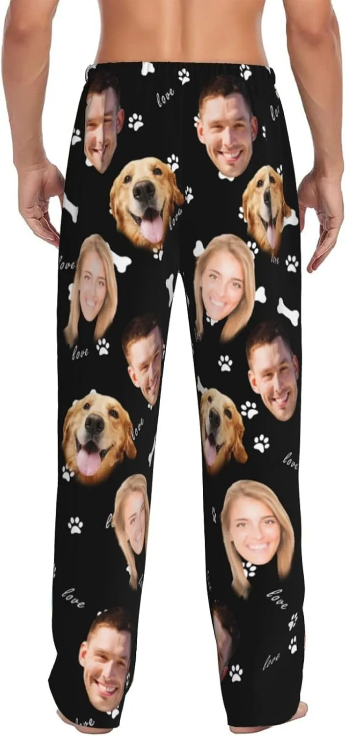 Custom Pajama Pants for Woman Men Face Personalized Pants Sleepwear Bottoms Christmas Valentine's Day Pajama Gifts