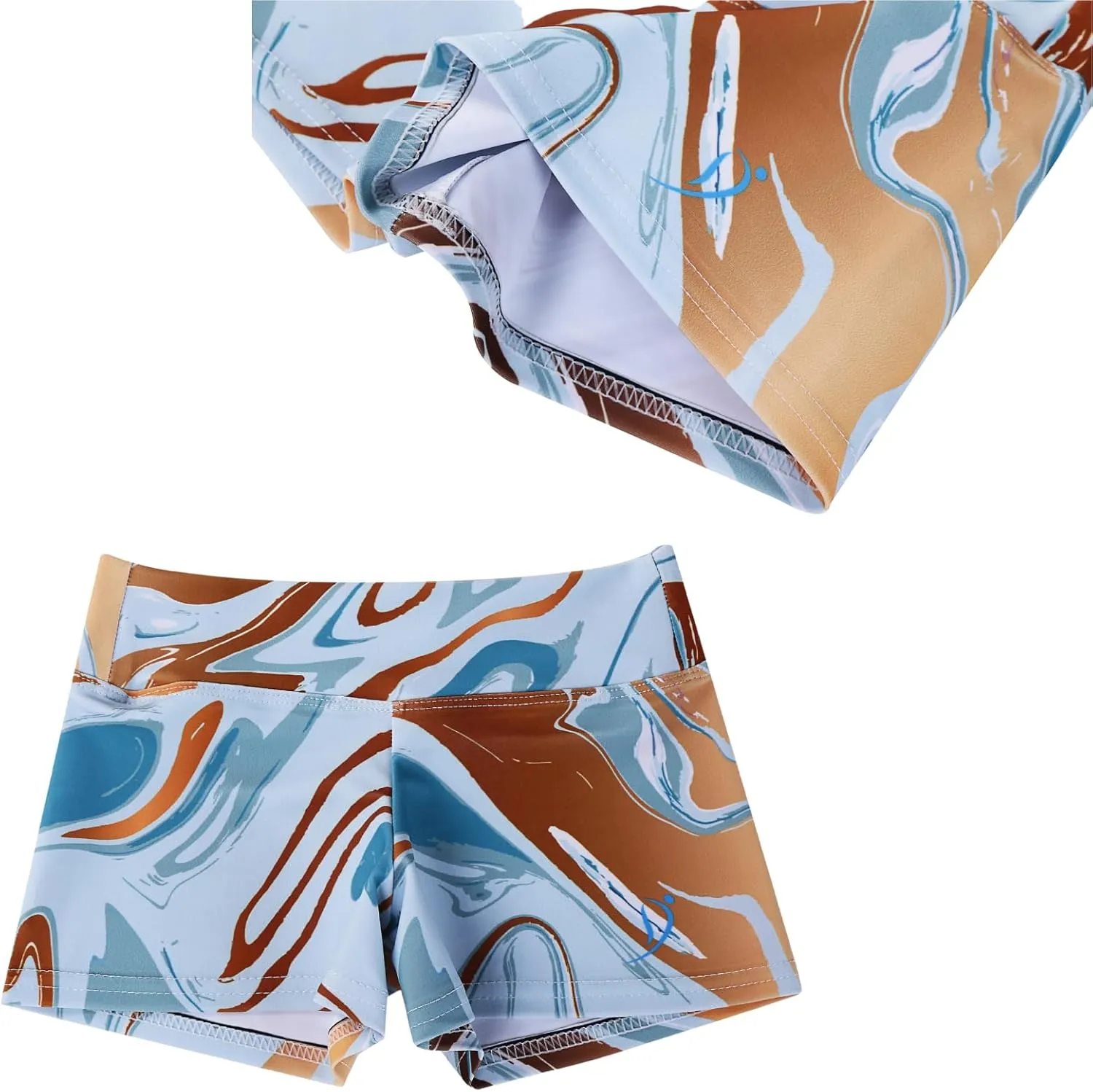 Dancina Gymnastics Shorts Athletic Dance Wear - Little Big Girls Classic and Metallic Sparkle