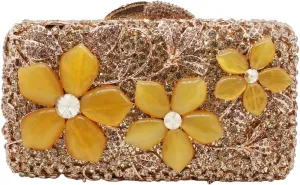 Dazzling Flower Evening Bags for Women Luxury Crystal Clutch Wedding Purse Formal Diamond Handbag for Party Prom