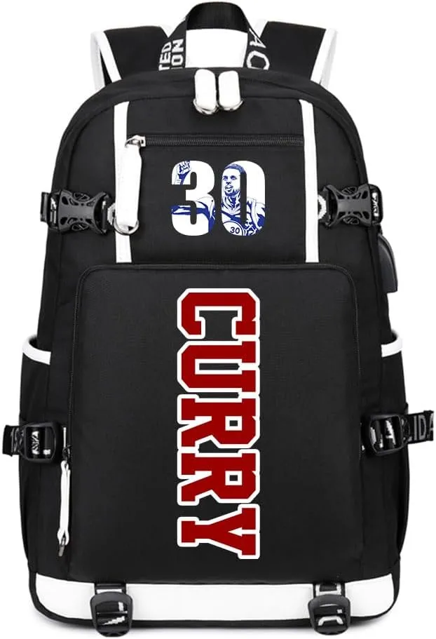 Dazzling Gold 30 Basketball Player SC Creative Backpacks Sports Fan Bookbag Travel Student Backpack For Men Women (1)