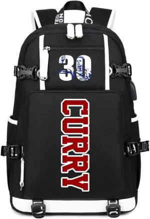 Dazzling Gold 30 Basketball Player SC Creative Backpacks Sports Fan Bookbag Travel Student Backpack For Men Women (1)