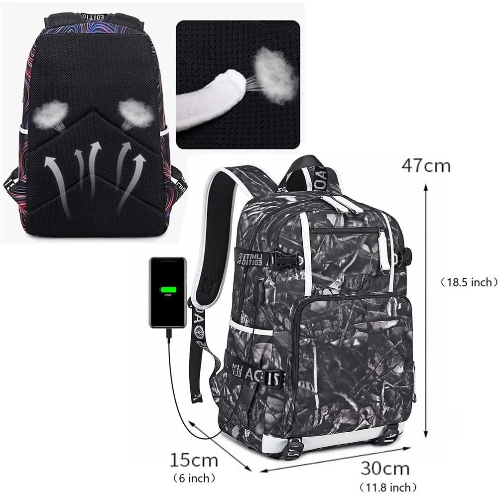 Dazzling Gold 30 Basketball Player SC Creative Backpacks Sports Fan Bookbag Travel Student Backpack For Men Women (1)