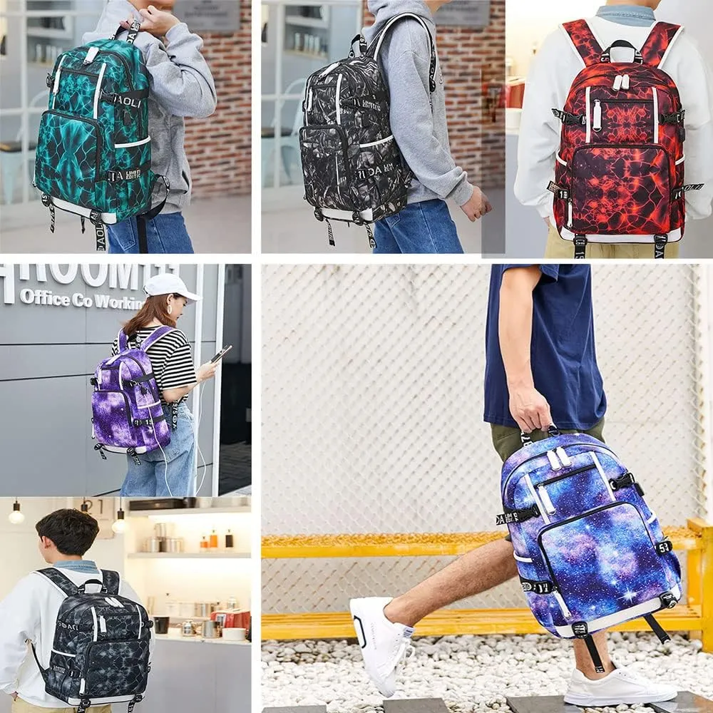 Dazzling Gold 30 Basketball Player SC Creative Backpacks Sports Fan Bookbag Travel Student Backpack For Men Women (1)