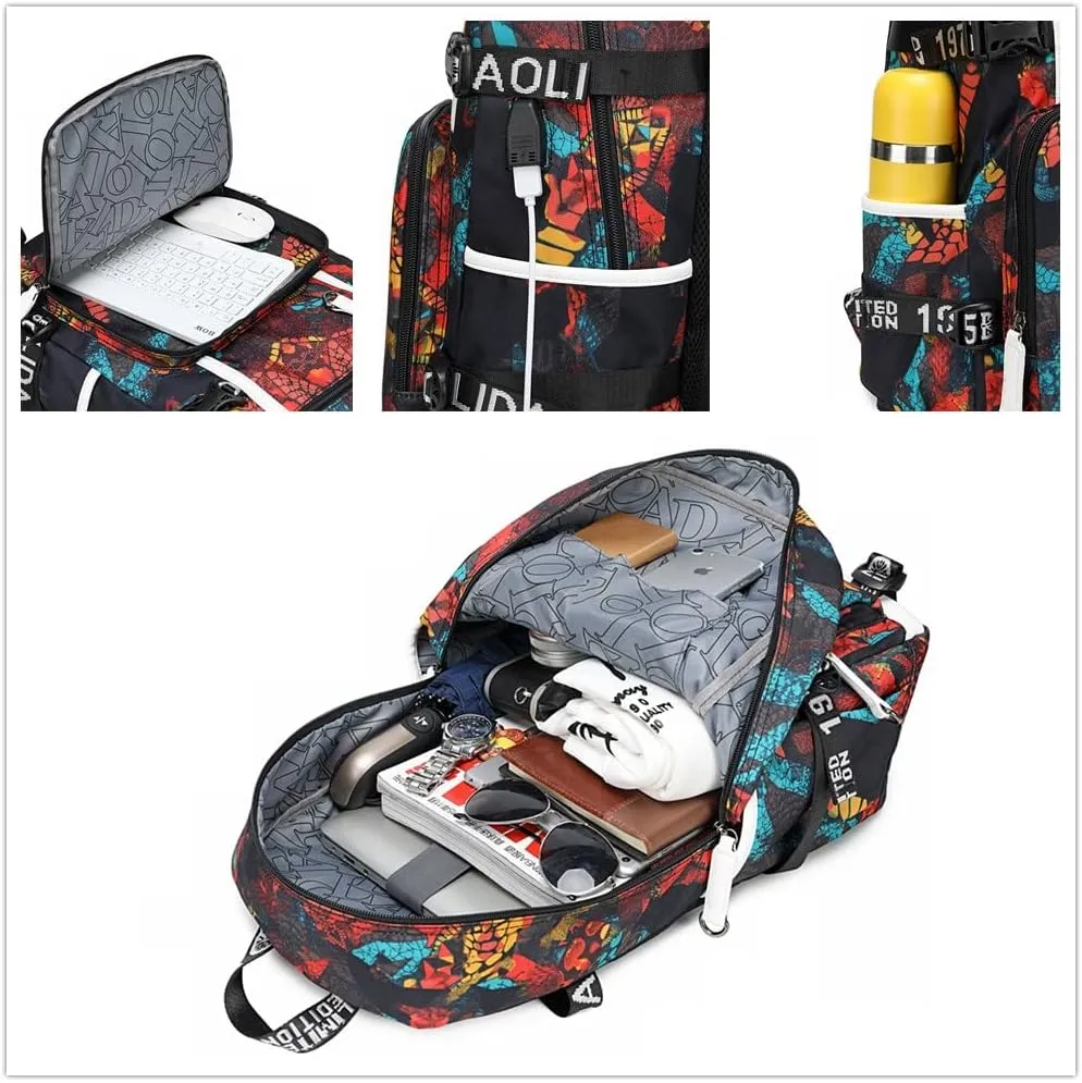 Dazzling Gold 30 Basketball Player SC Creative Backpacks Sports Fan Bookbag Travel Student Backpack For Men Women (5)