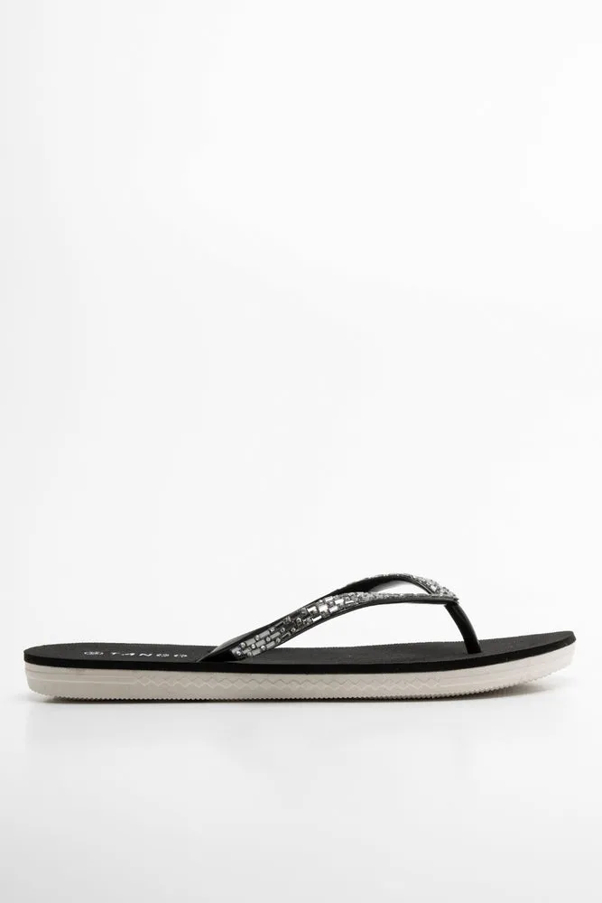 Diamante Flip Flop Black