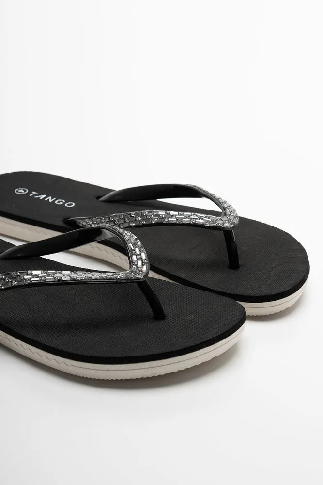 Diamante Flip Flop Black
