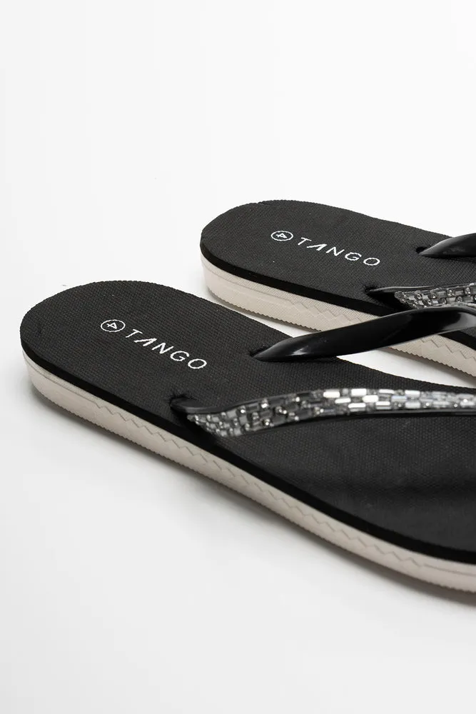 Diamante Flip Flop Black