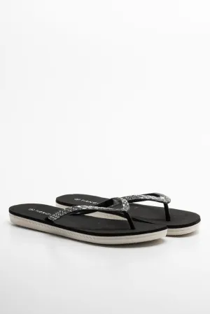Diamante Flip Flop Black