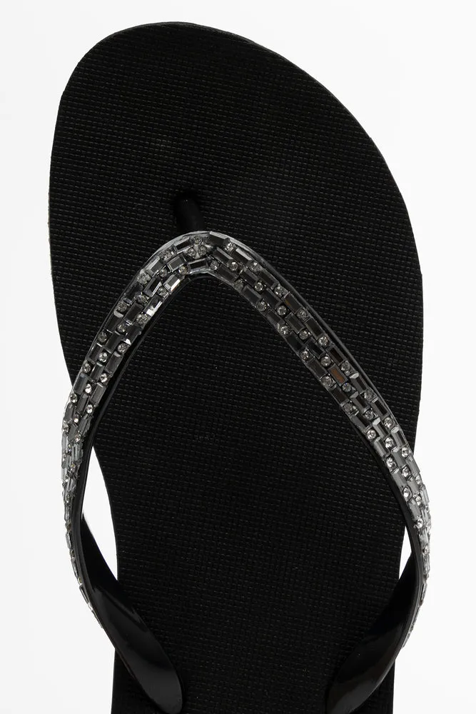 Diamante Flip Flop Black