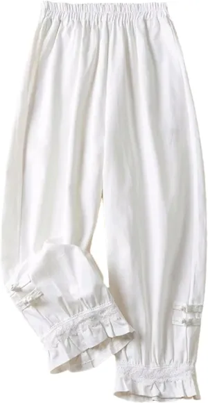 Dndrdhfb Women's Cotton Bloomers High Waist Thin Harem Pants Casual Ankle Length Wide Leg Pants