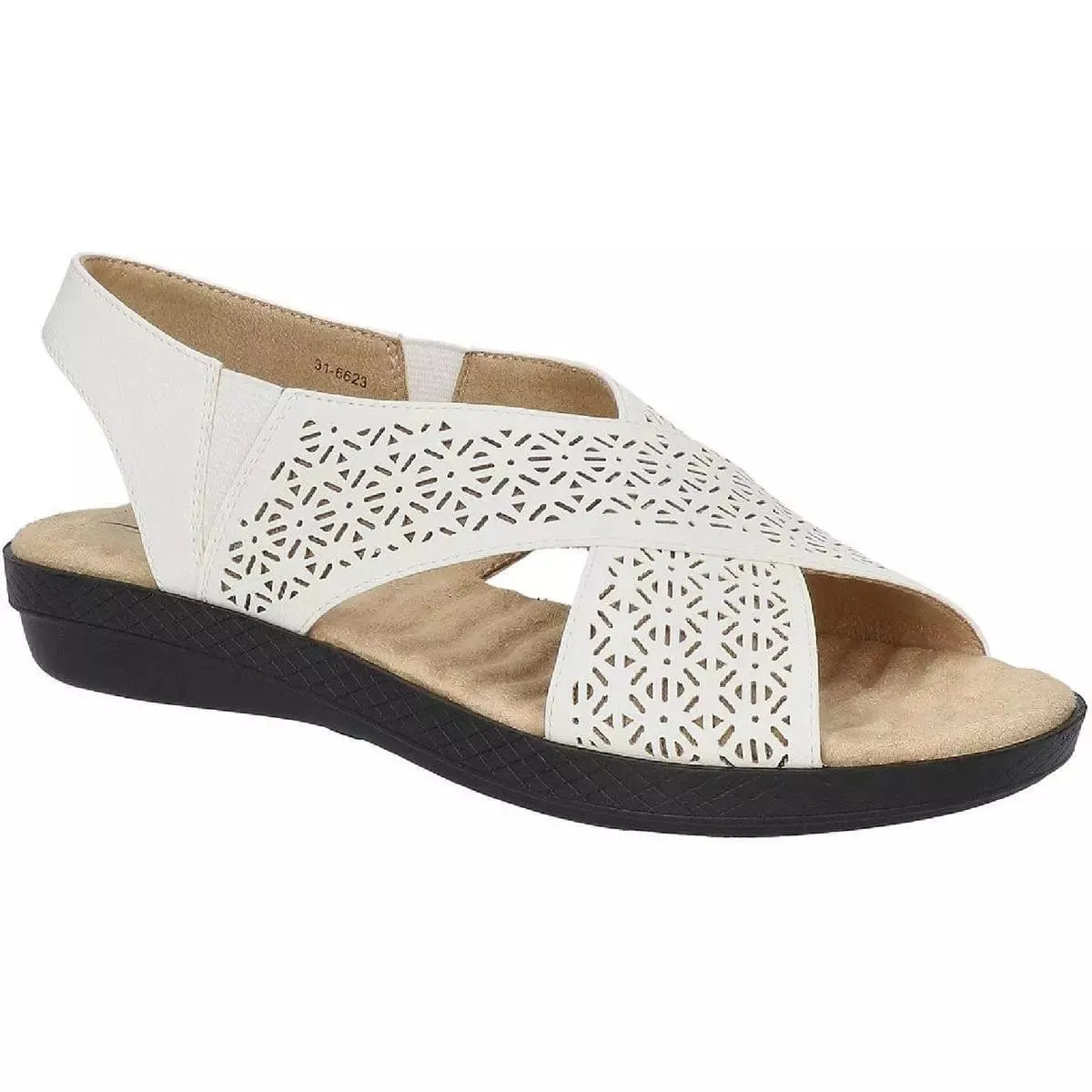 EASY STREET - Laser Cut Cushioned Flatform Sandals