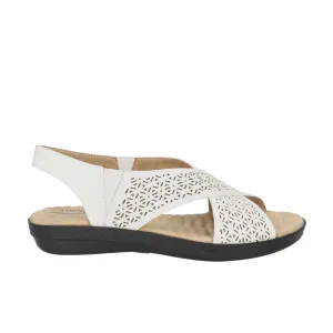 EASY STREET - Laser Cut Cushioned Flatform Sandals