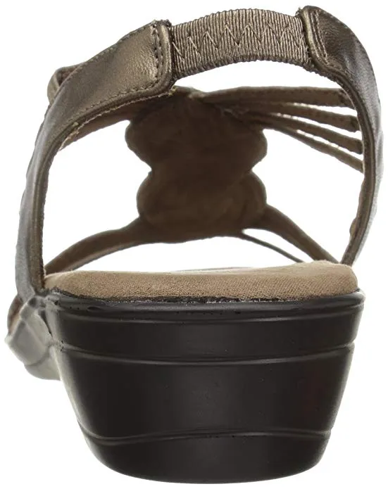 Easy Street Women's Natara Flat Sandal, Pewter (Women)