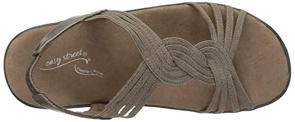 Easy Street Women's Natara Flat Sandal, Pewter (Women)