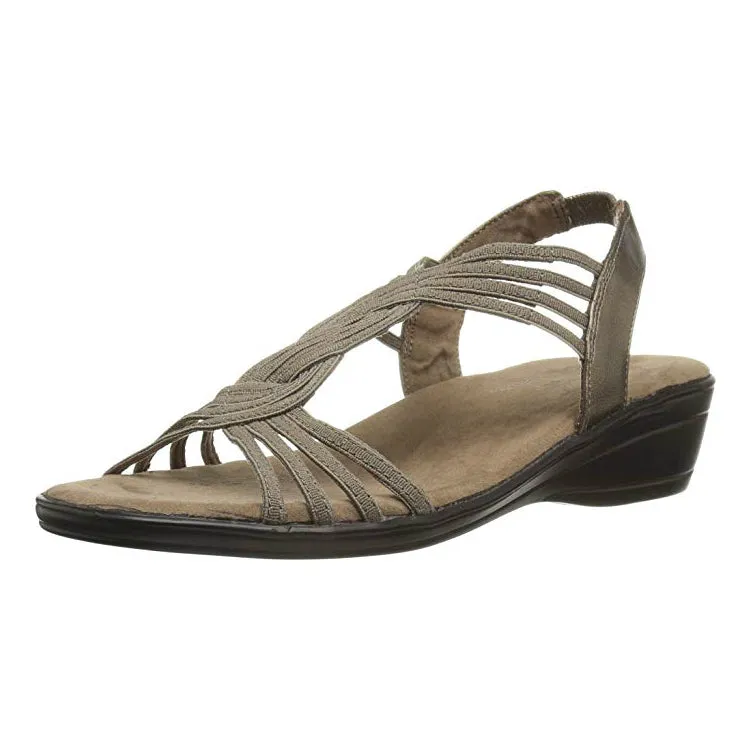 Easy Street Women's Natara Flat Sandal, Pewter (Women)
