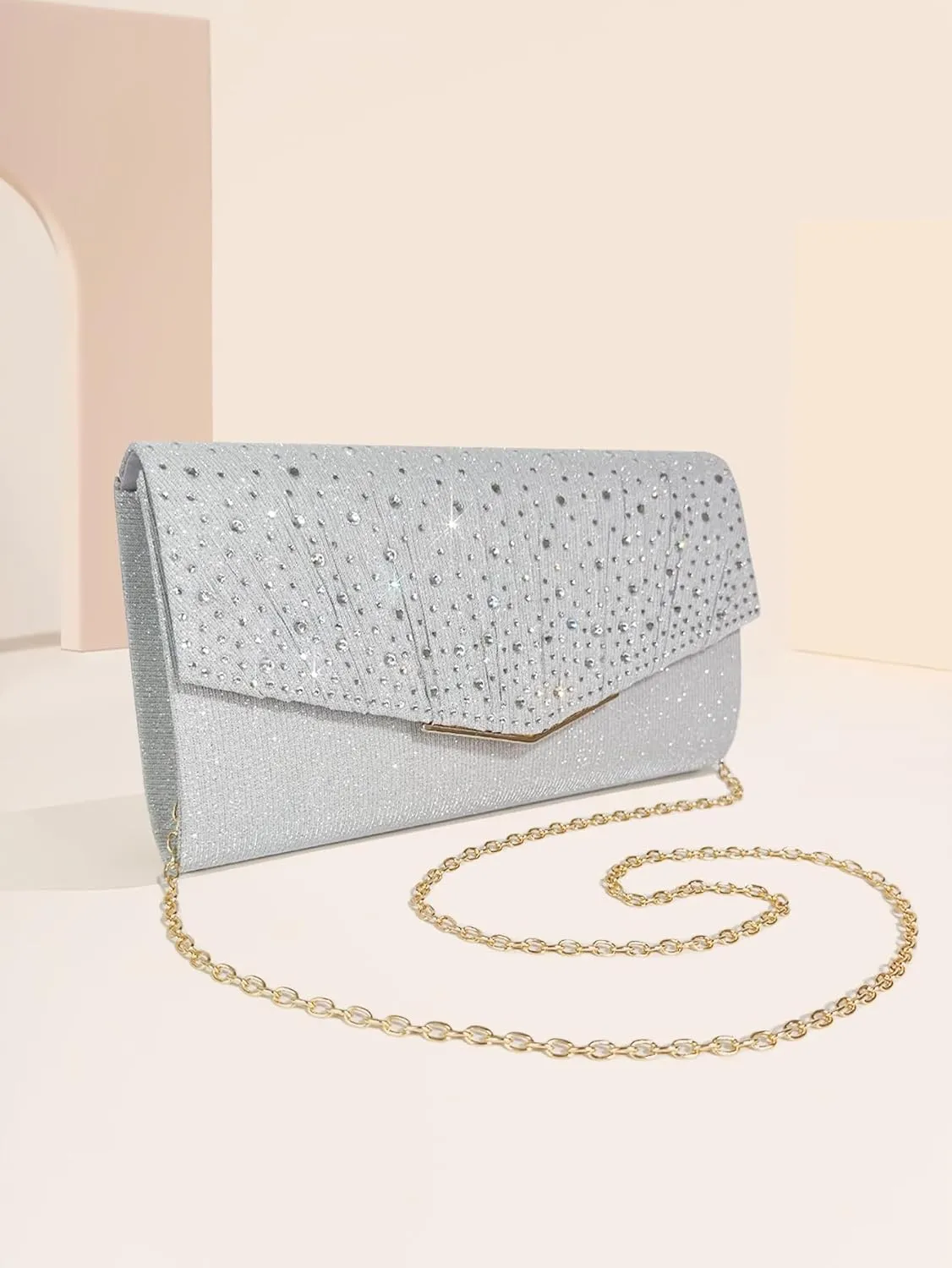 Fashion Evening Party Clutch Rhinestone Handbag Party Wedding Elegant Banquet Bag Large Capacity Shoulder Bag Crossbody Bag