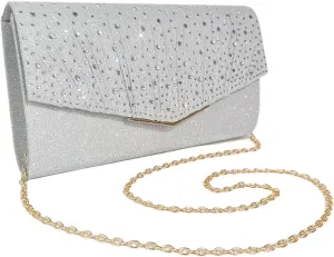 Fashion Evening Party Clutch Rhinestone Handbag Party Wedding Elegant Banquet Bag Large Capacity Shoulder Bag Crossbody Bag