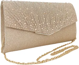 Fashion Evening Party Clutch Rhinestone Handbag Party Wedding Elegant Banquet Bag Large Capacity Shoulder Bag Crossbody Bag