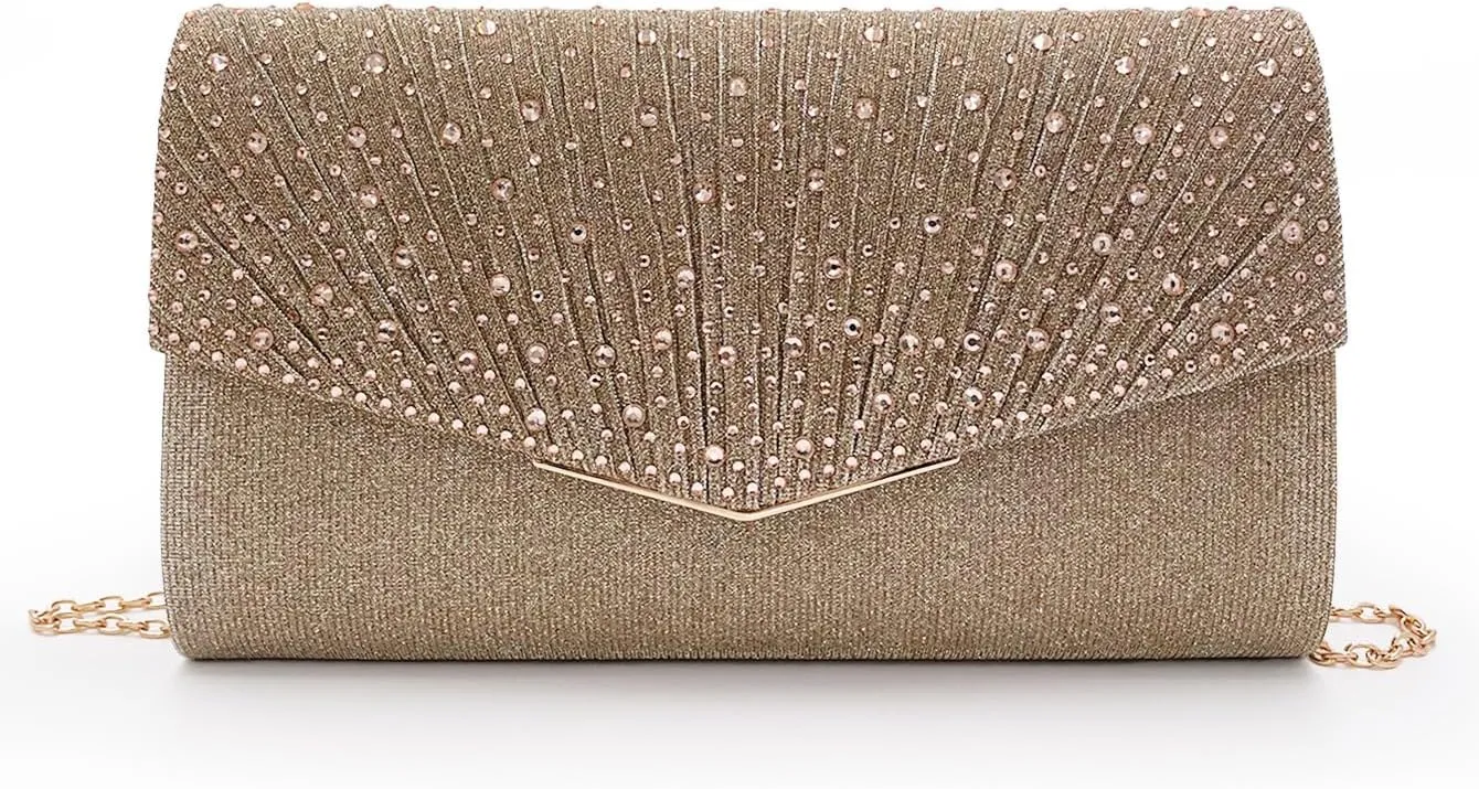 Fashion Evening Party Clutch Rhinestone Handbag Party Wedding Elegant Banquet Bag Large Capacity Shoulder Bag Crossbody Bag