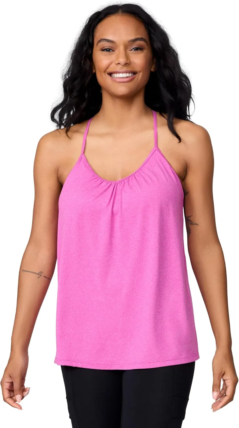 Free Country Women's Microtech Chill B Cool V-Neck Cami Top with Built-in Bra