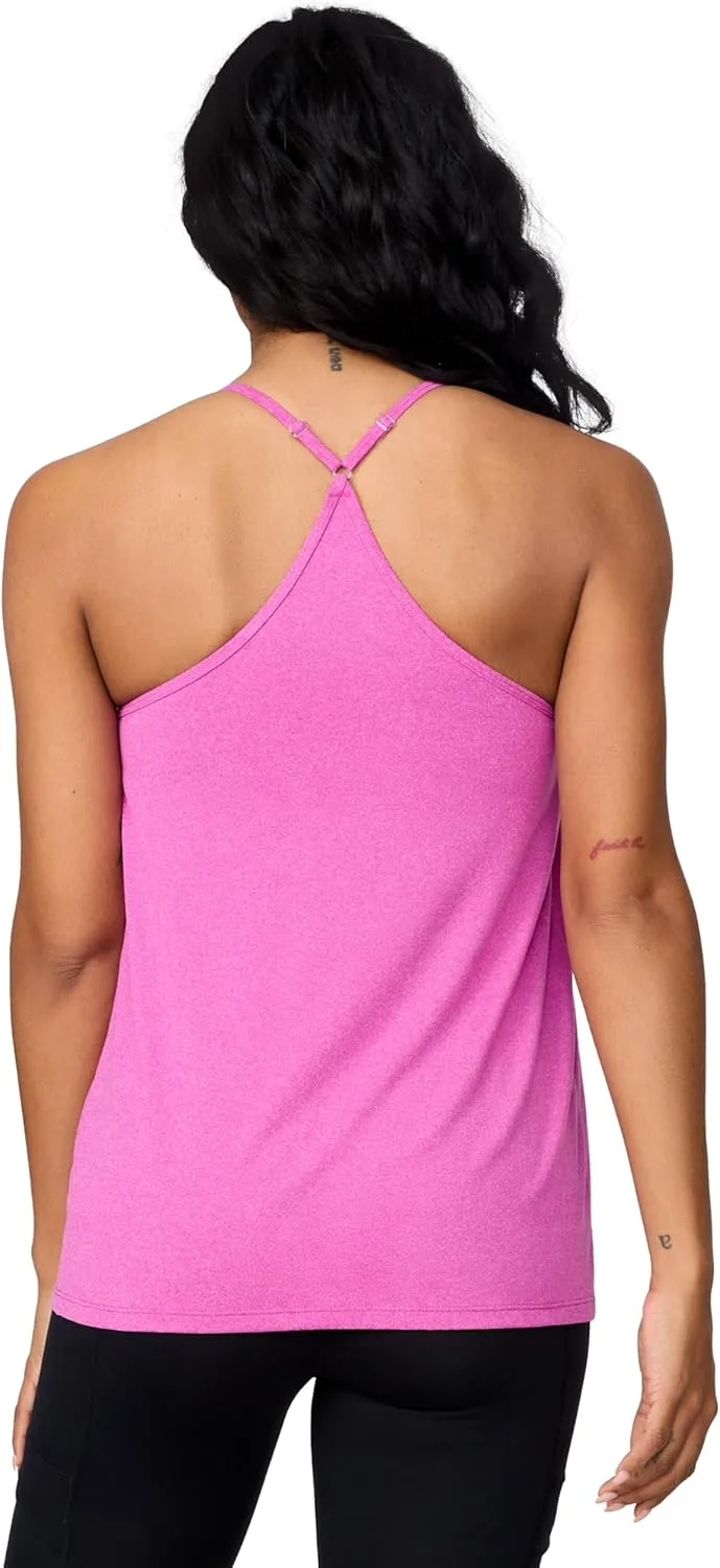 Free Country Women's Microtech Chill B Cool V-Neck Cami Top with Built-in Bra