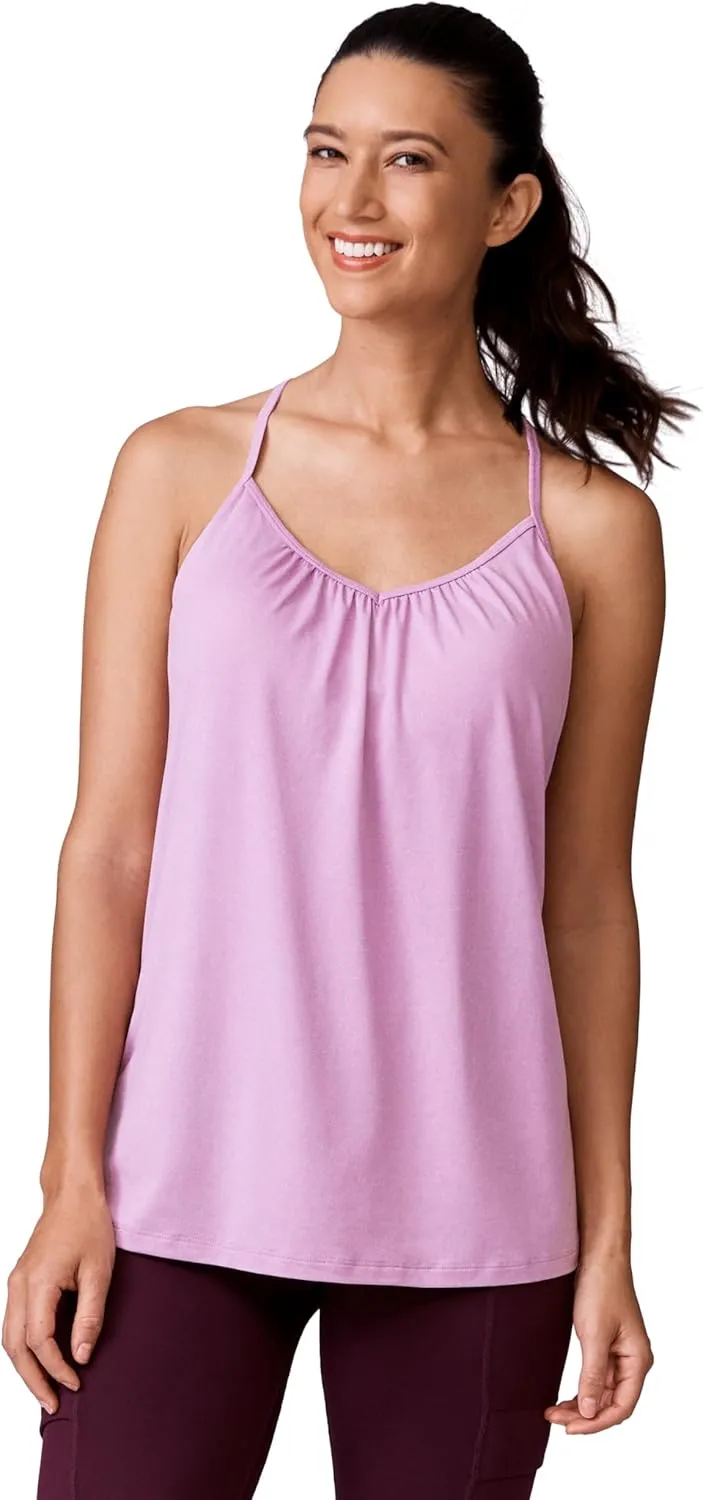 Free Country Women's Microtech Chill B Cool V-Neck Cami Top with Built-in Bra