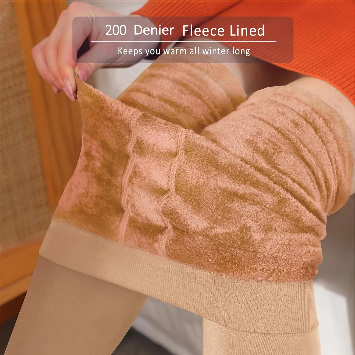 G&Y Fleece Lined Tights for Women -200D Therma Leggings Opaque Warm Winter Pantyhose