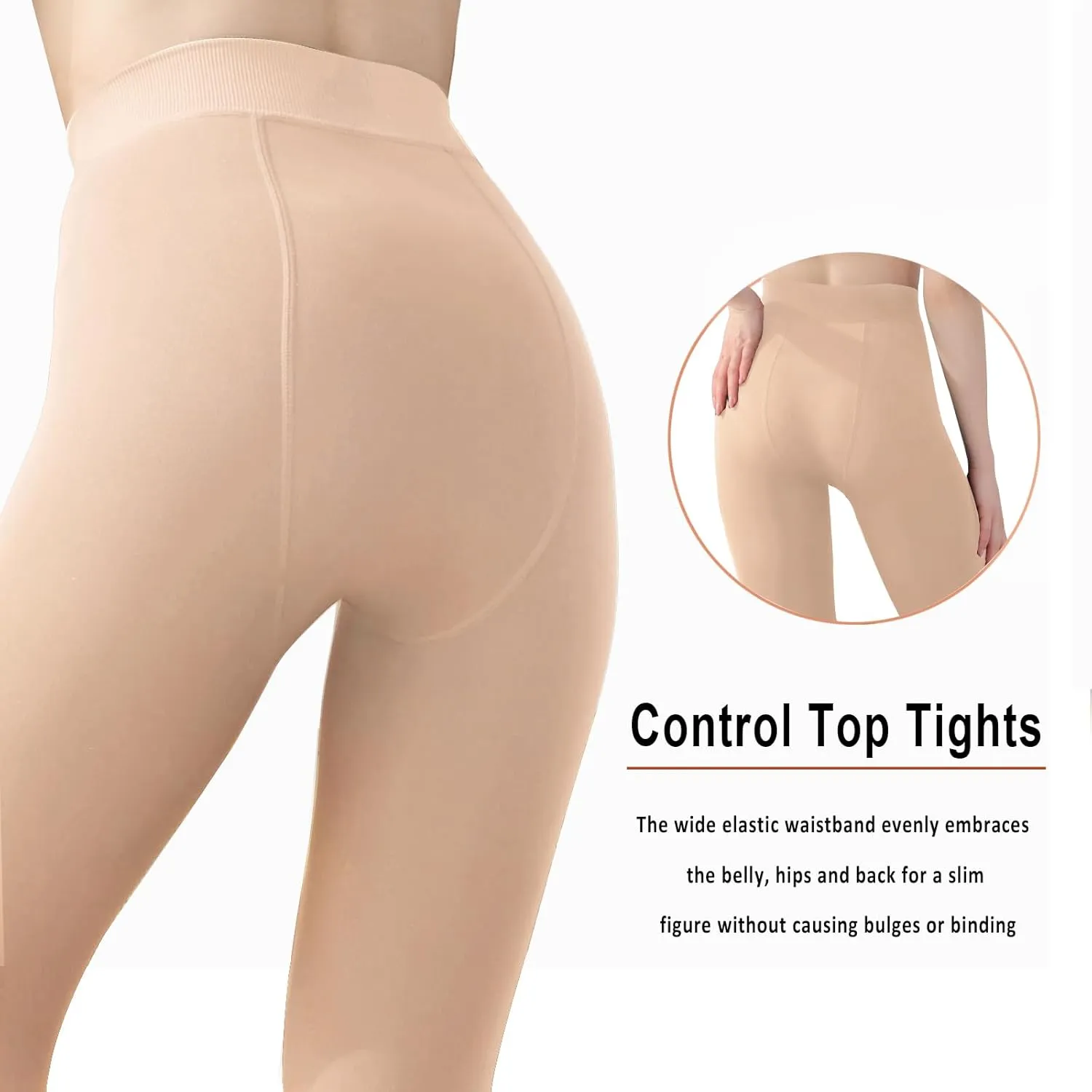 G&Y Fleece Lined Tights for Women -200D Therma Leggings Opaque Warm Winter Pantyhose