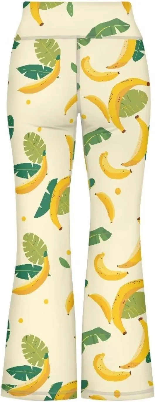 Girls Leggings Floral Print High-Waisted Flared Pants 5-14 Years