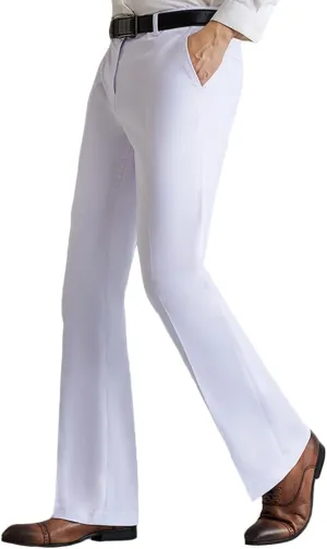 HAORUN Men Bell Bottom Flared Pants Slim Fit Retro 60s 70s Formal Dress Bootcut Trousers