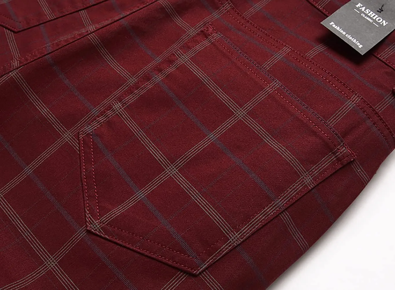 IDEALSANXUN Plaid Pants for Men Dress Chino Stright Leg Casual Skinny Pants