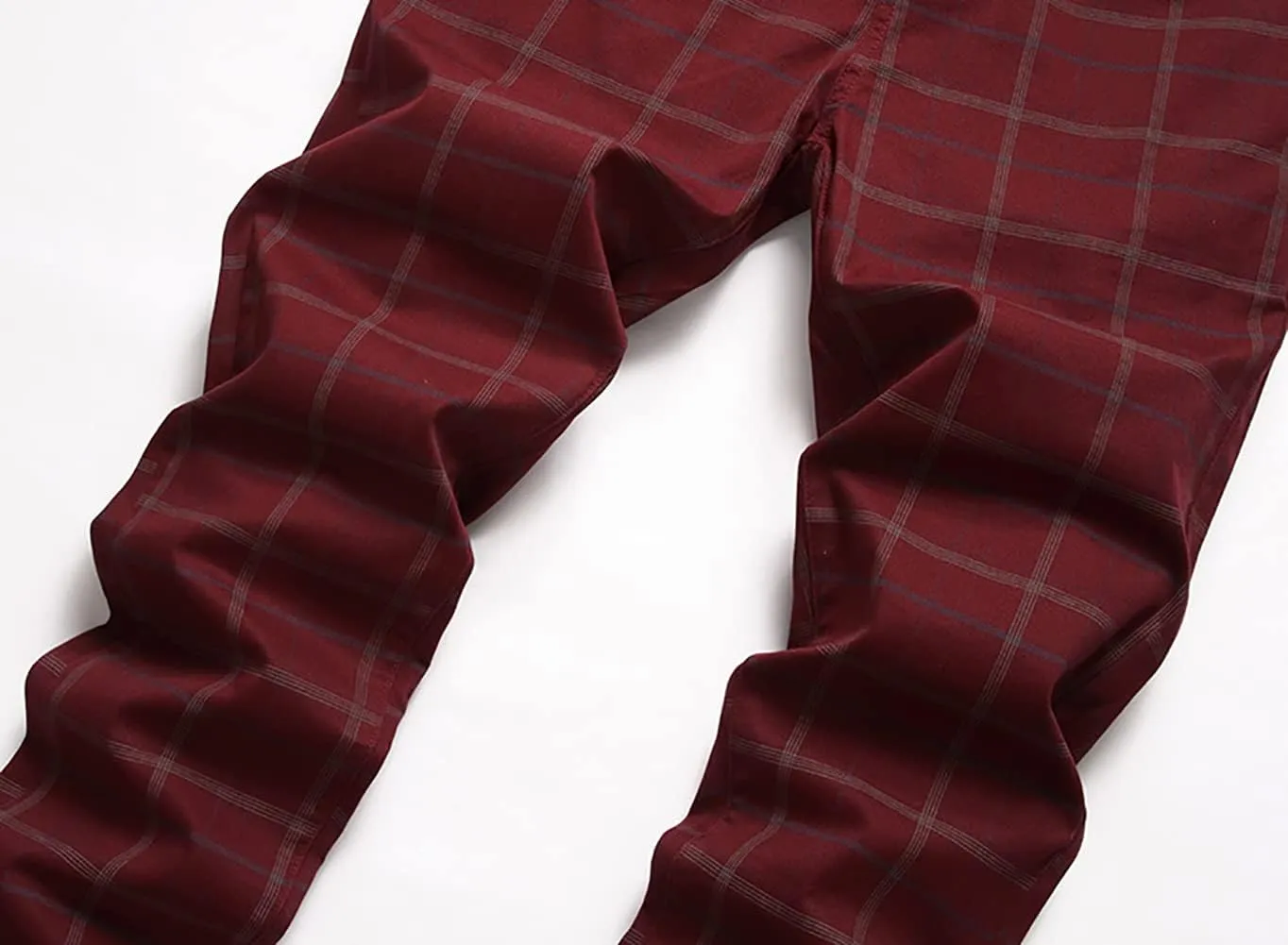 IDEALSANXUN Plaid Pants for Men Dress Chino Stright Leg Casual Skinny Pants