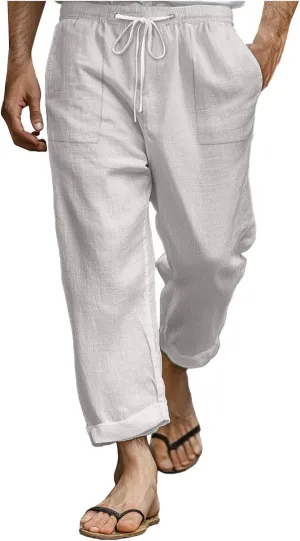Japanese Pants Men Casual Baggy Anime Print Joggers Sweatpants Elastic Drawstring Tapered Boho Hippie Harem Pants