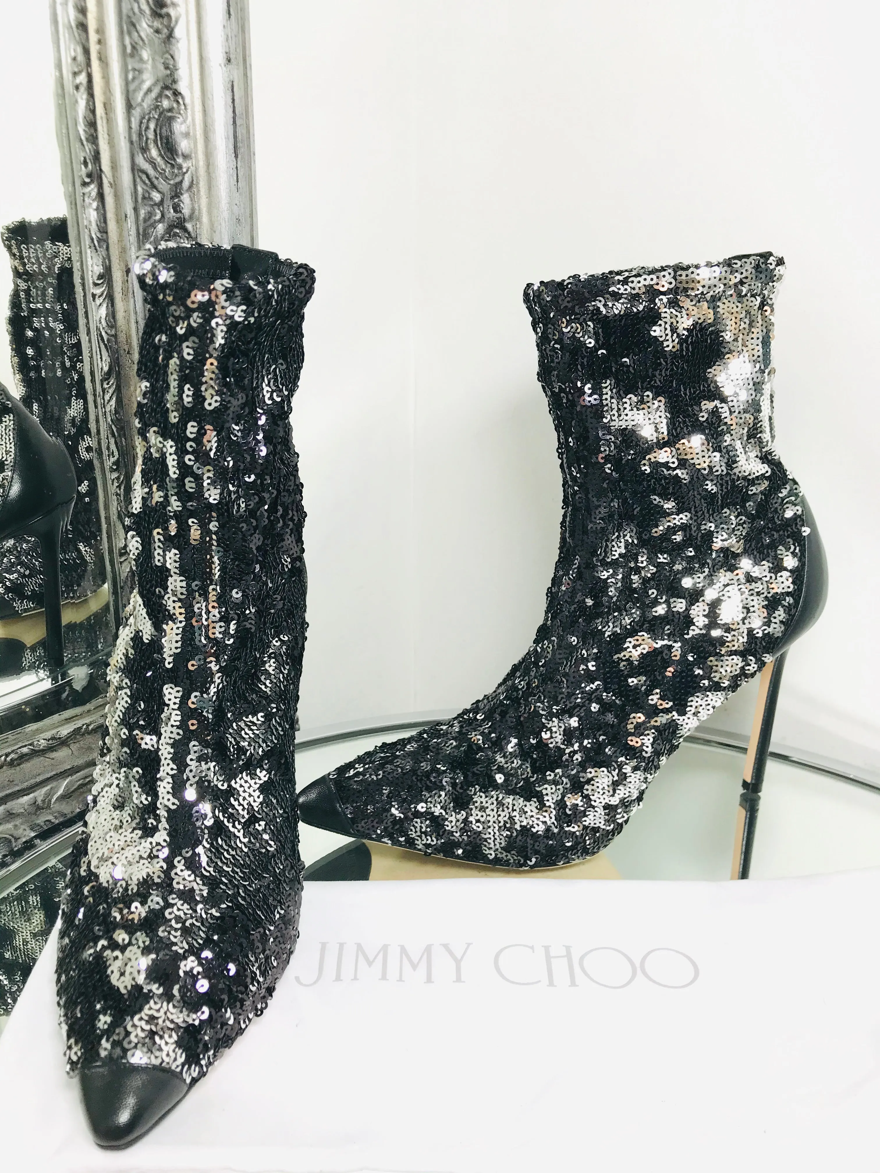 Jimmy Choo Sequin Boots. Size 39
