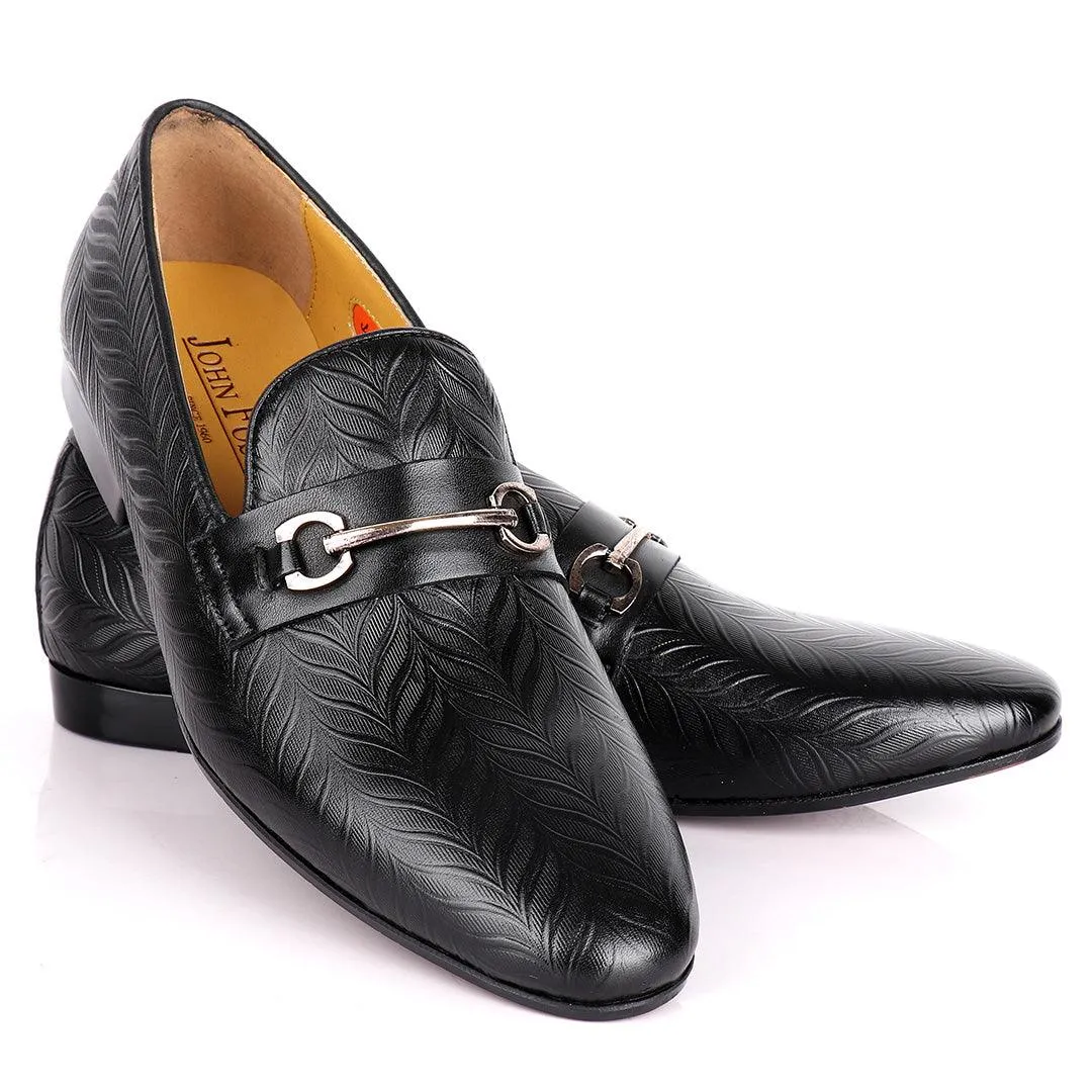 John Foster Chain Designed Plain Men's Shoes
