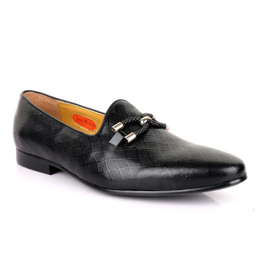 John Mendson Net Black Leather Shoe