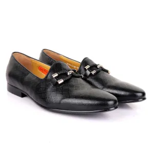 John Mendson Net Black Leather Shoe