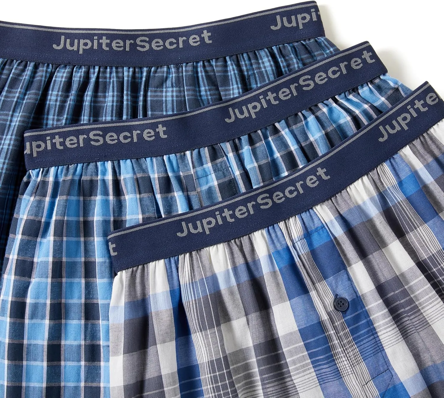 JupiterSecret Men's 100% Cotton Boxer Shorts, Men's Classic Fit Woven Underwear, 5 Pack / 10 Pack