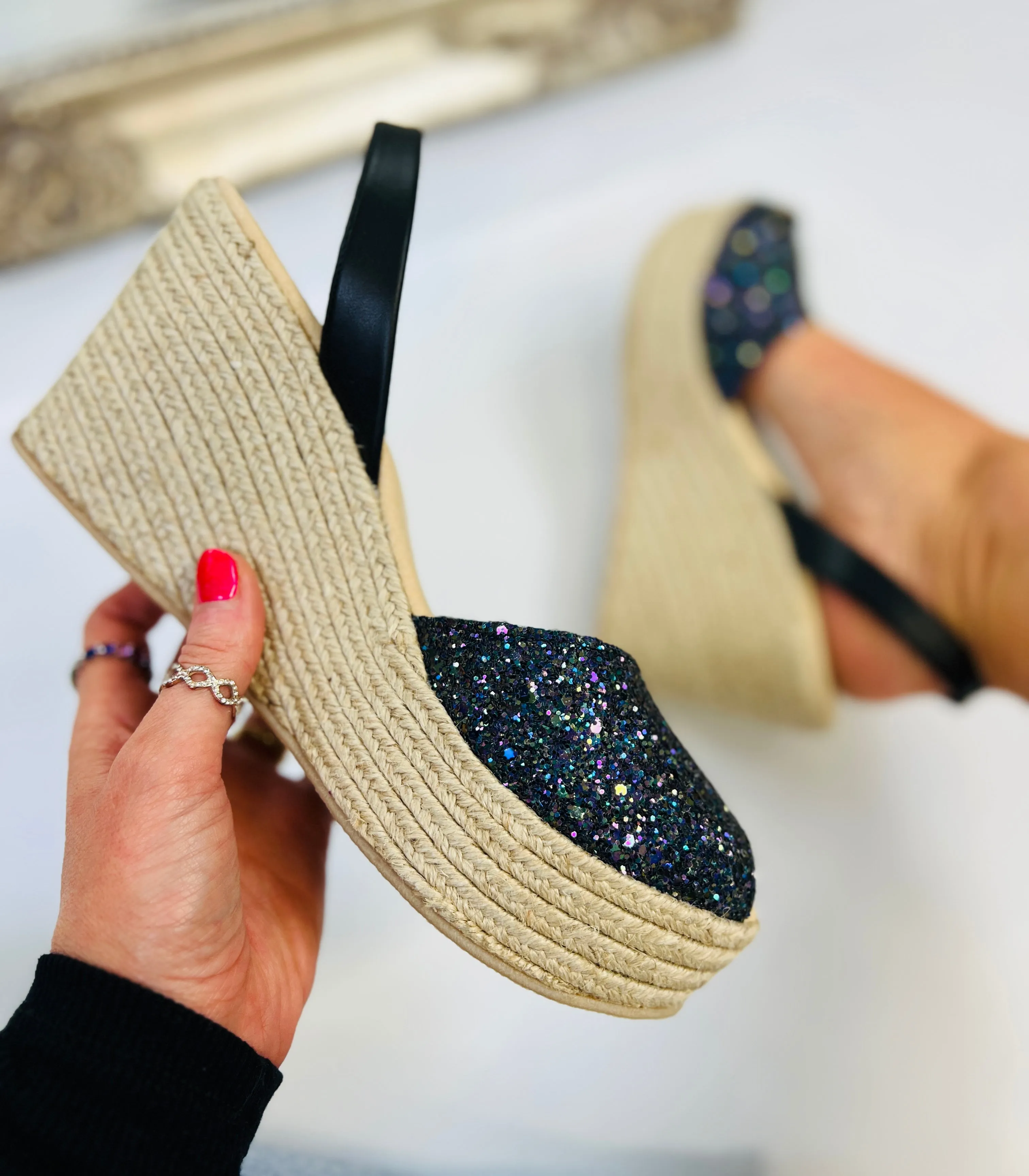 Kiki Mid Height Espadrille Wedge