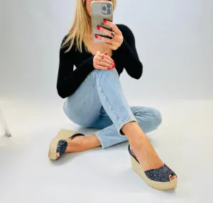 Kiki Mid Height Espadrille Wedge