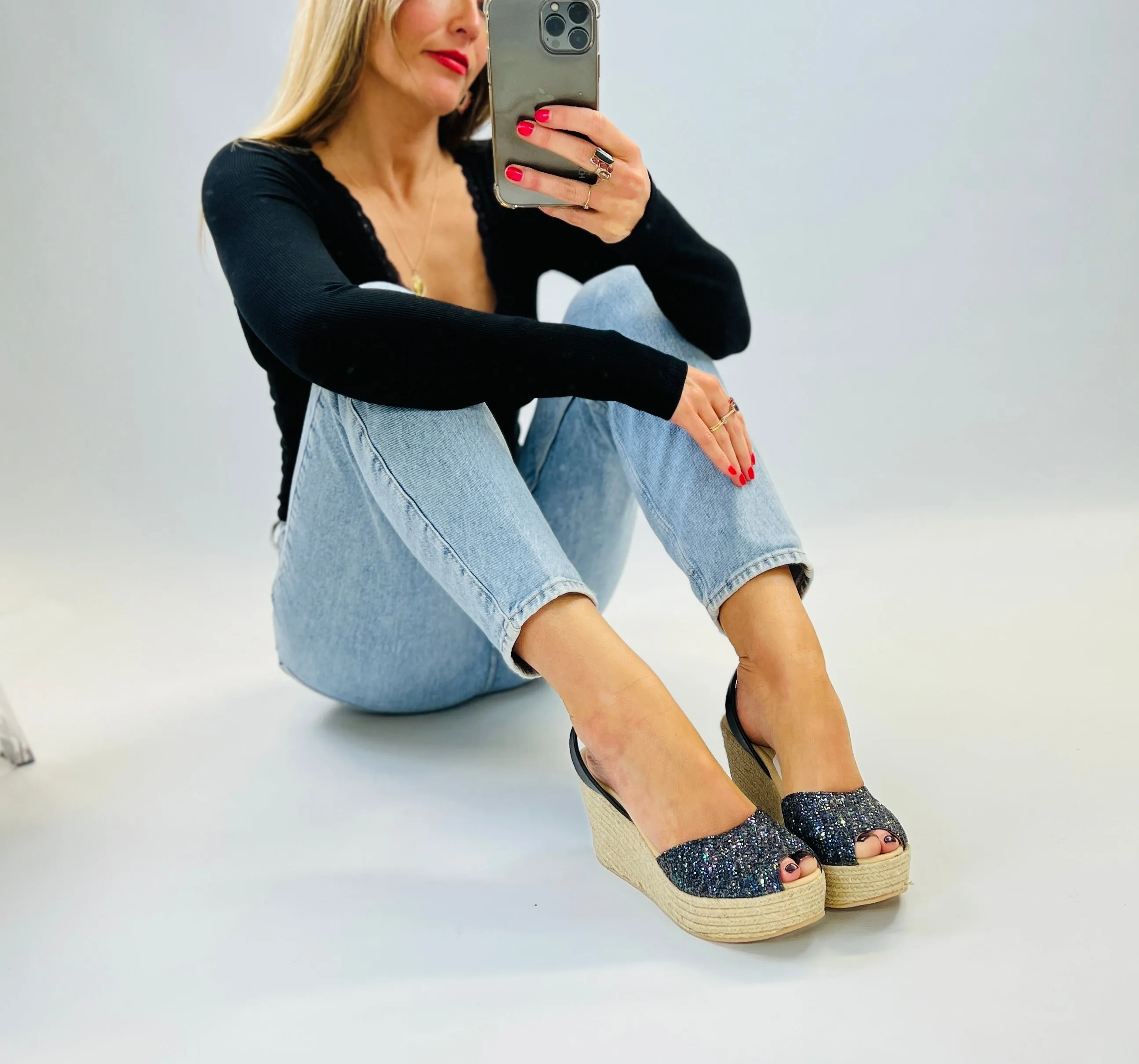 Kiki Mid Height Espadrille Wedge