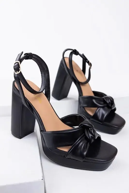 Knot PU Platform Heel