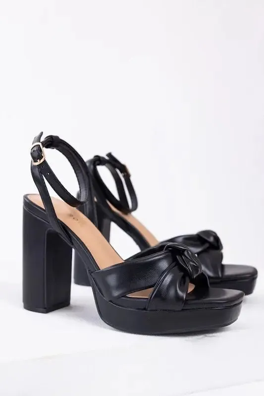 Knot PU Platform Heel