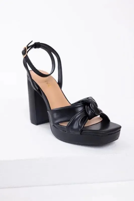 Knot PU Platform Heel
