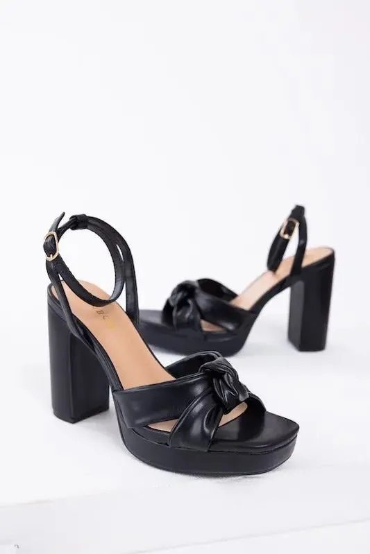 Knot PU Platform Heel