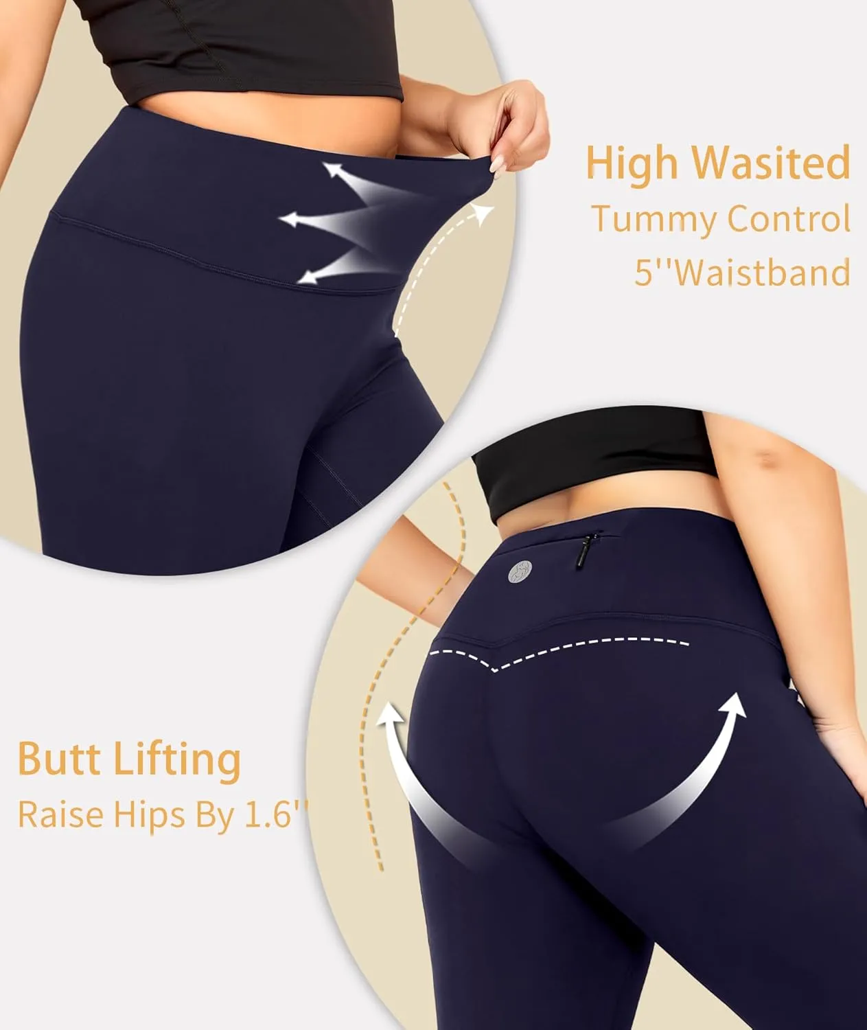 LALAGEN Womens Plus Size Fleece Lined Leggings Water Resistant Thermal Winter Warm High Waisted Workout Pants with Pockets