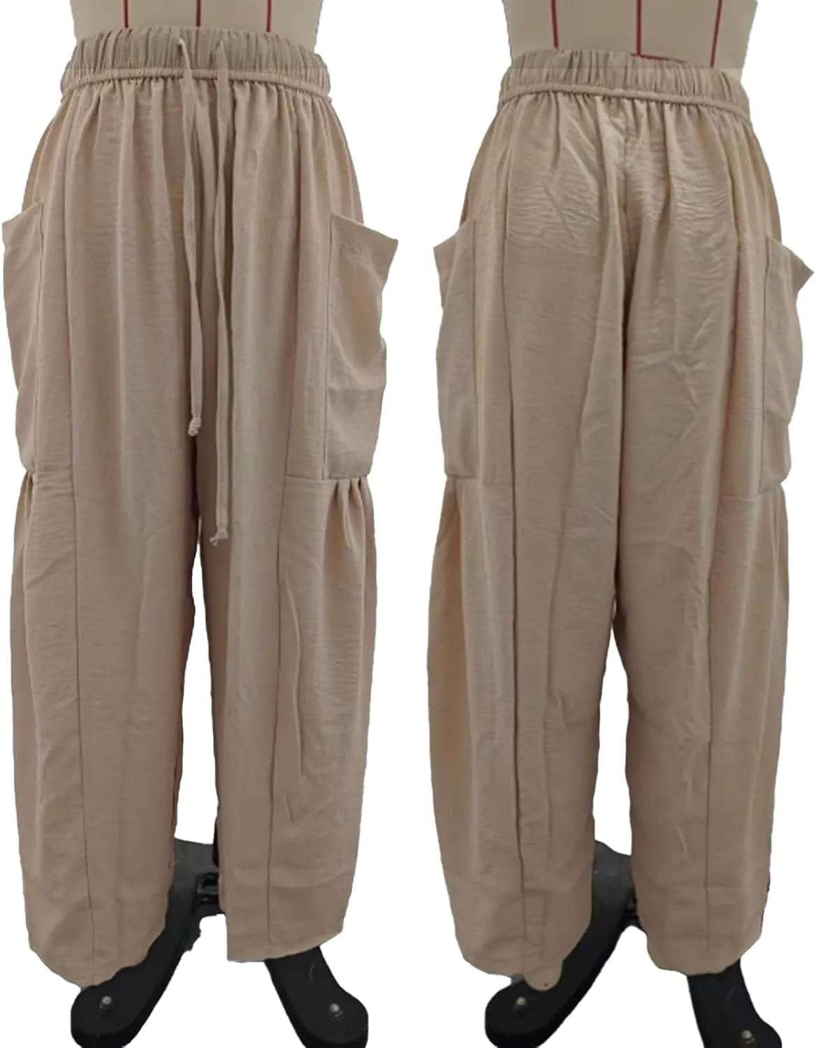 Lapidata Linen Pants, 2025 New Lapidata Harem Summer Beach Pants Plus Size, Linen Casual Loose Harem Pants with Pocket