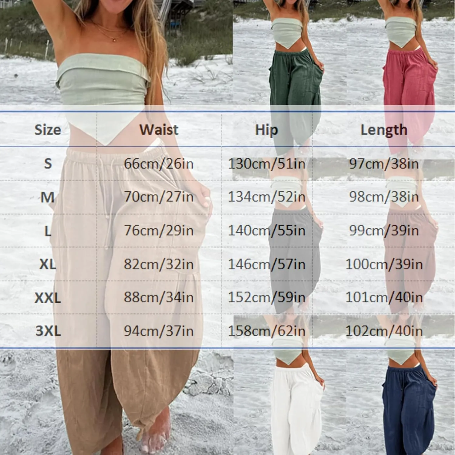 Lapidata Linen Pants, 2025 New Lapidata Harem Summer Beach Pants Plus Size, Linen Casual Loose Harem Pants with Pocket