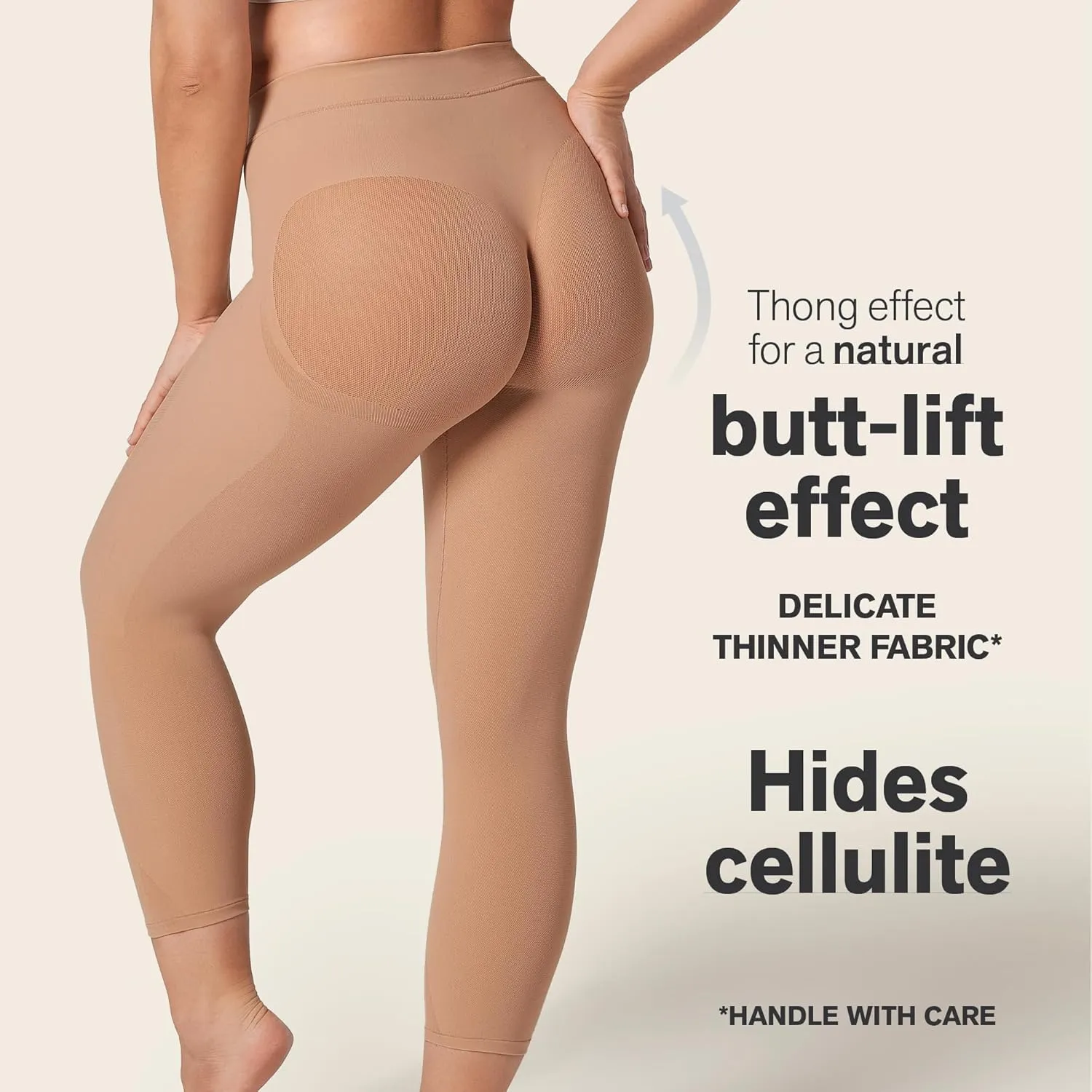 Leonisa Seamless Shapewear High-Waisted Butt Lifting Capri or Shaper Shorts Thigh Slimmer Girdle for Women Tummy Control