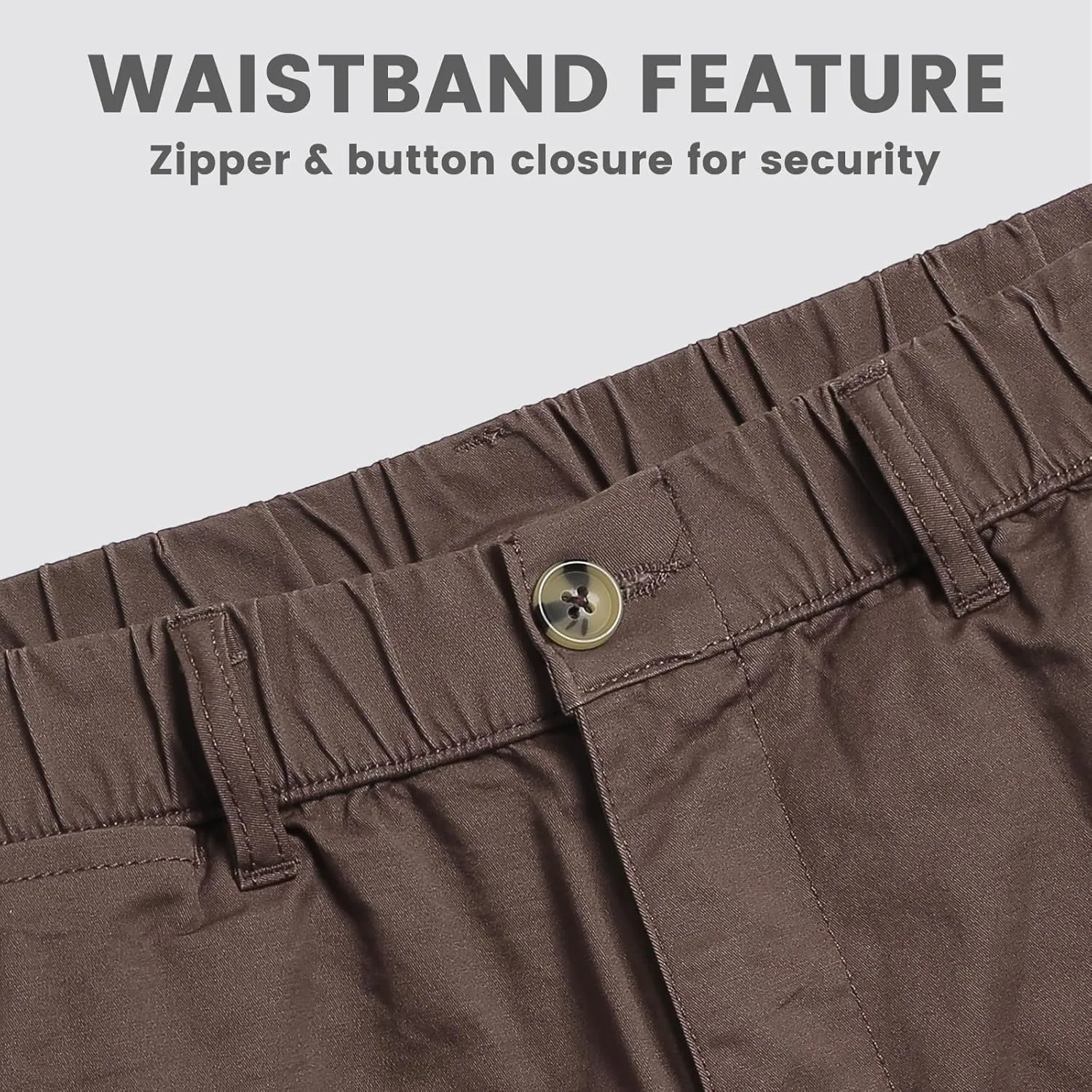 maamgic Men's Classic-fit 5.5" Cotton Casual Shorts Elastic Waistband with Multi-Pocket Daily Wear Walking Summer Outfit